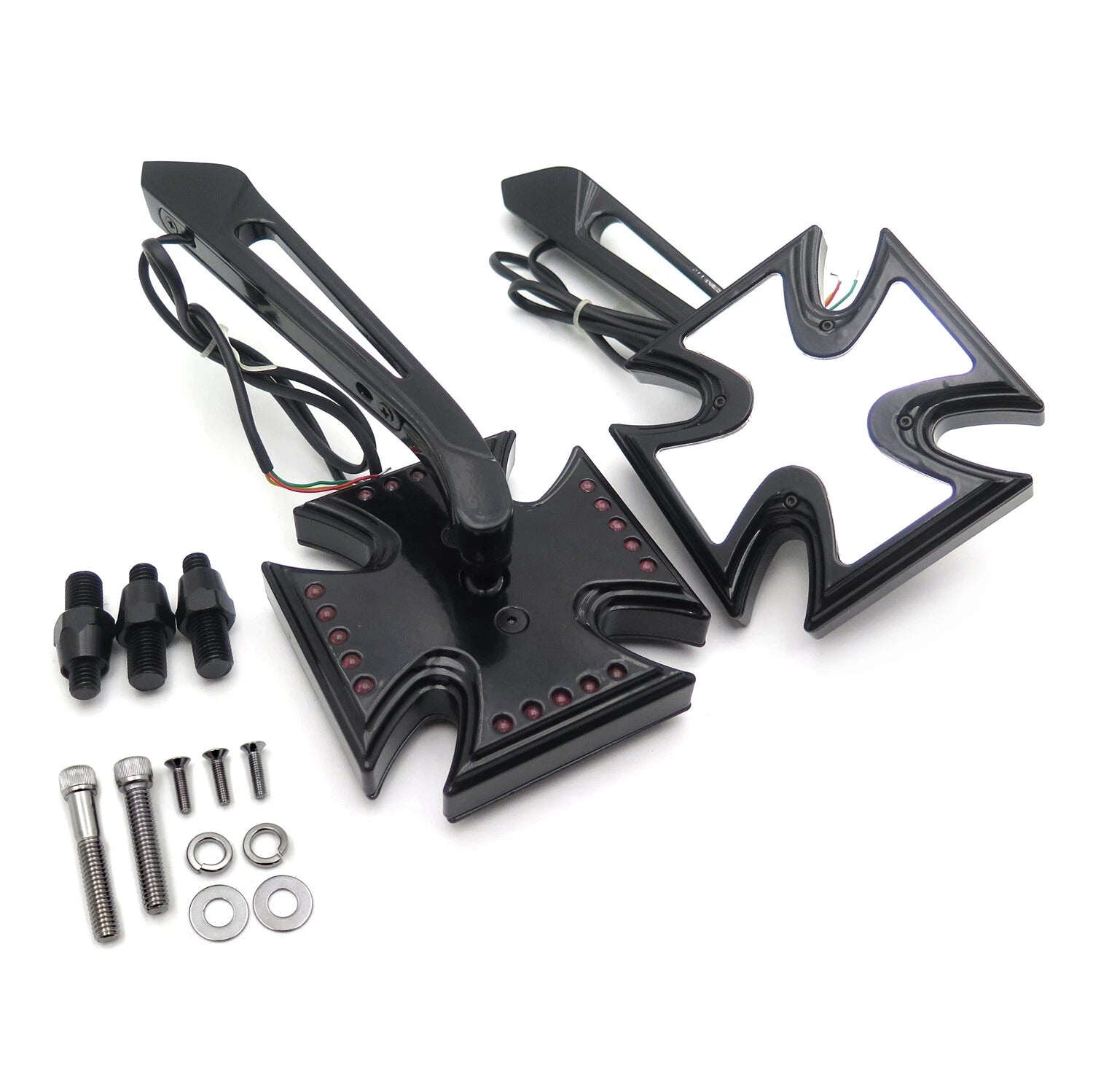 4X LED Turn Signal Integrated Mirror for Harley Electra Sportster