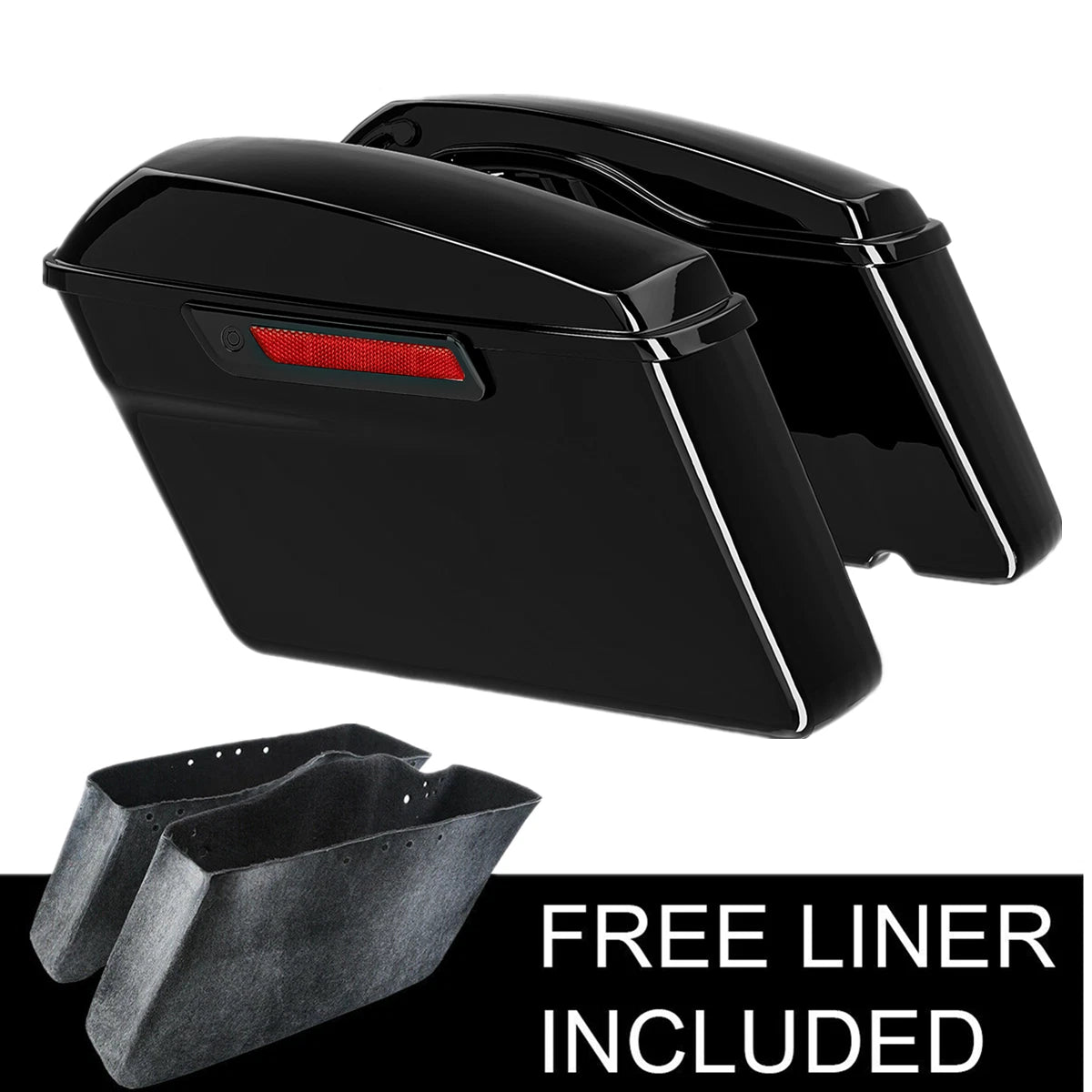 Hard Saddle Bags with Black Latch for Harley Softail Fatboy FXST (1984–2017)