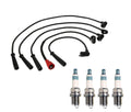 Denso 7mm Wire Set & 4 Iridium Power Spark Plugs for Mazda 2.2 L4