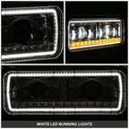 Chrome Clear Projector LED Sequential Headlights for Peterbilt 359 379 389 (1981–2021)