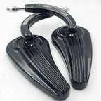 Black Raindrop Racing Mirrors for Harley Iron 883 1200 Custom Roadster (2004–2023)