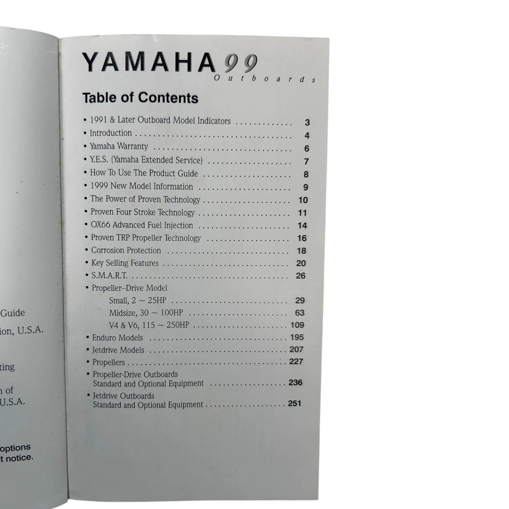 Yamaha LIT-184680099 Marine Power Guide for Outboards (1999)