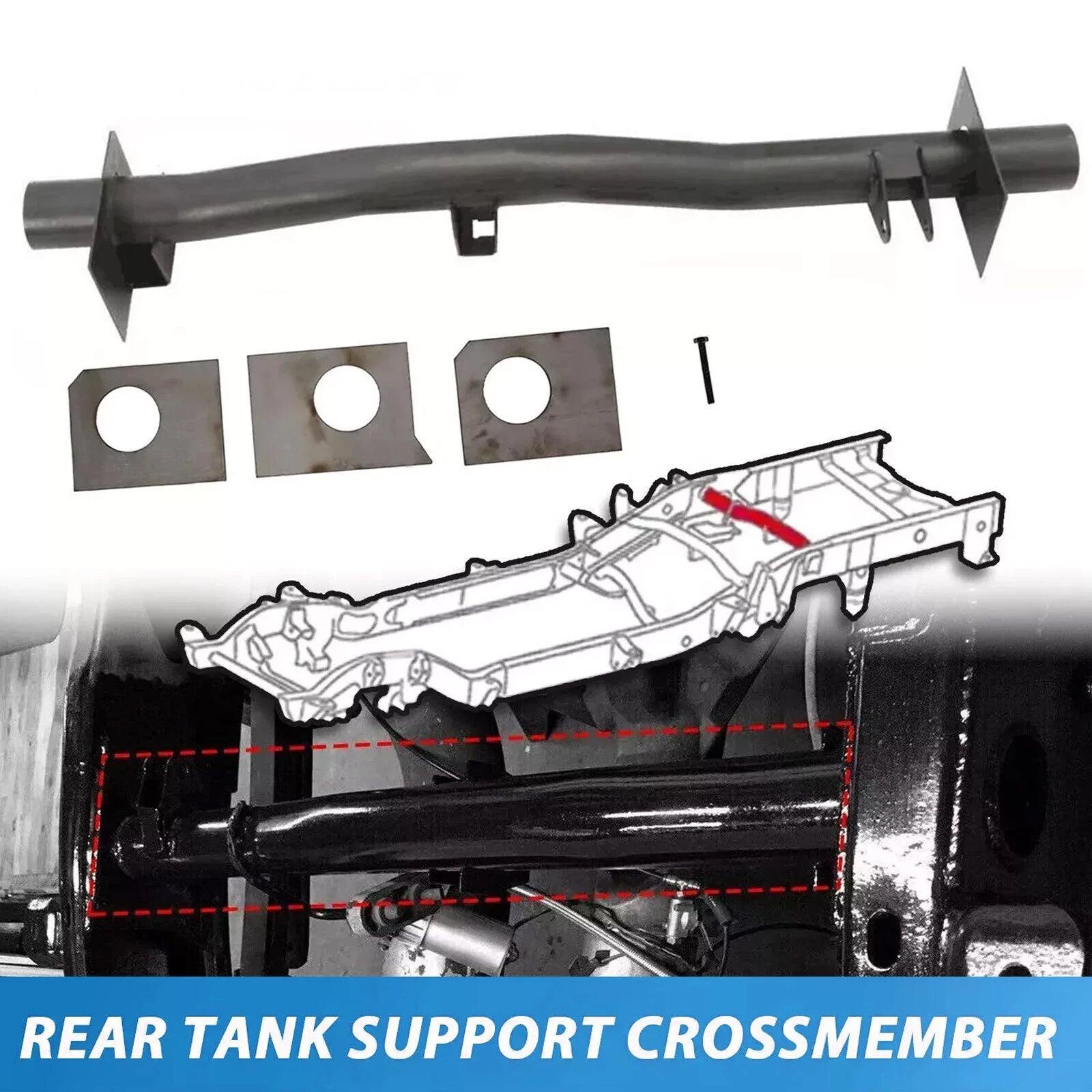 Rear Tank Support Bar Crossmember for Chevy Silverado/GMC Sierra 1500/2500 (1999–2010)