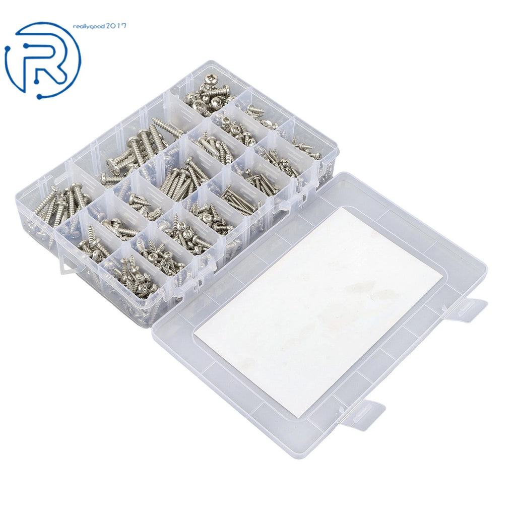 Set of 550 Stainless Steel Self-Tapping Wood Screws