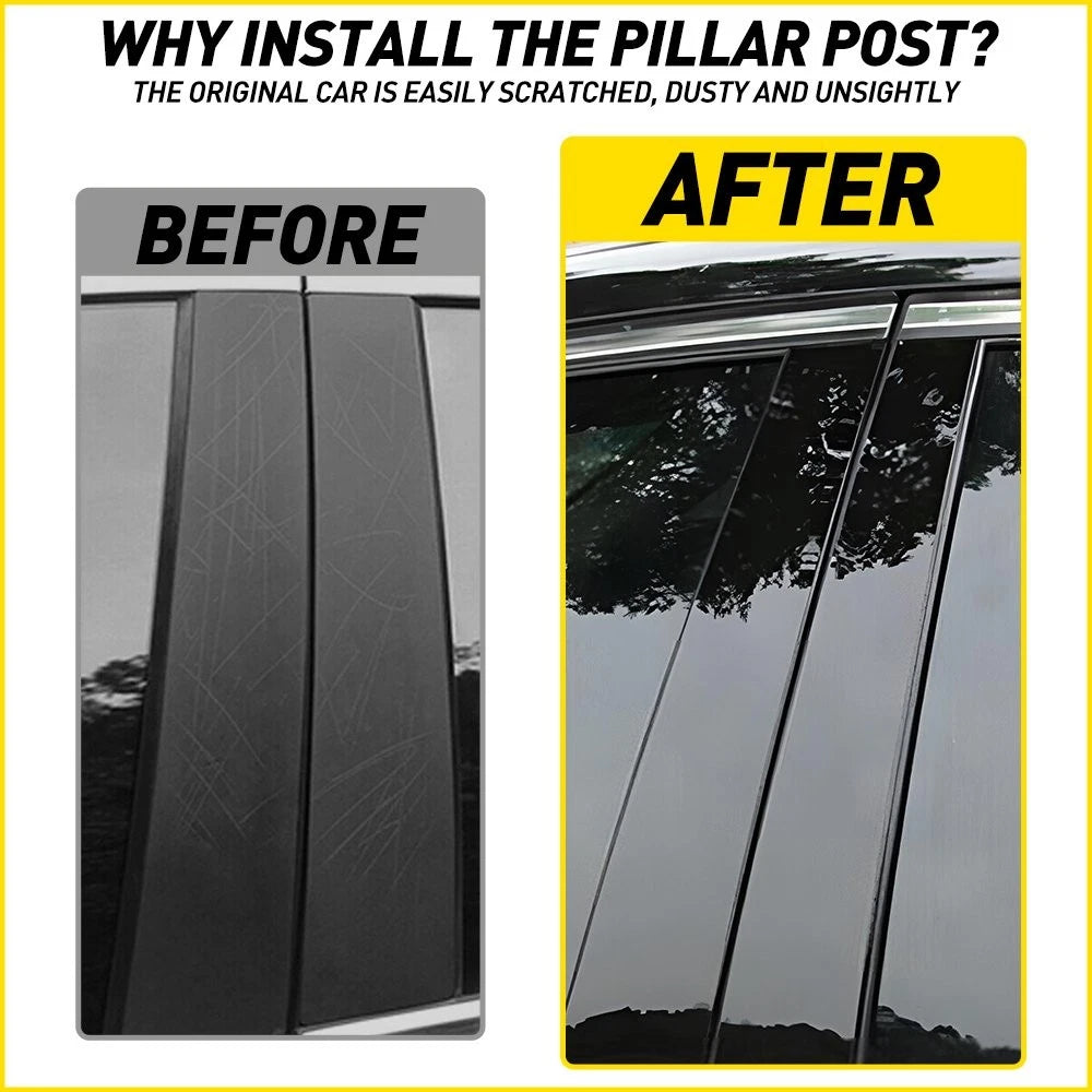 Gloss Black Door Trim Pillar Posts for Hyundai Avante Elantra (2021–2023)