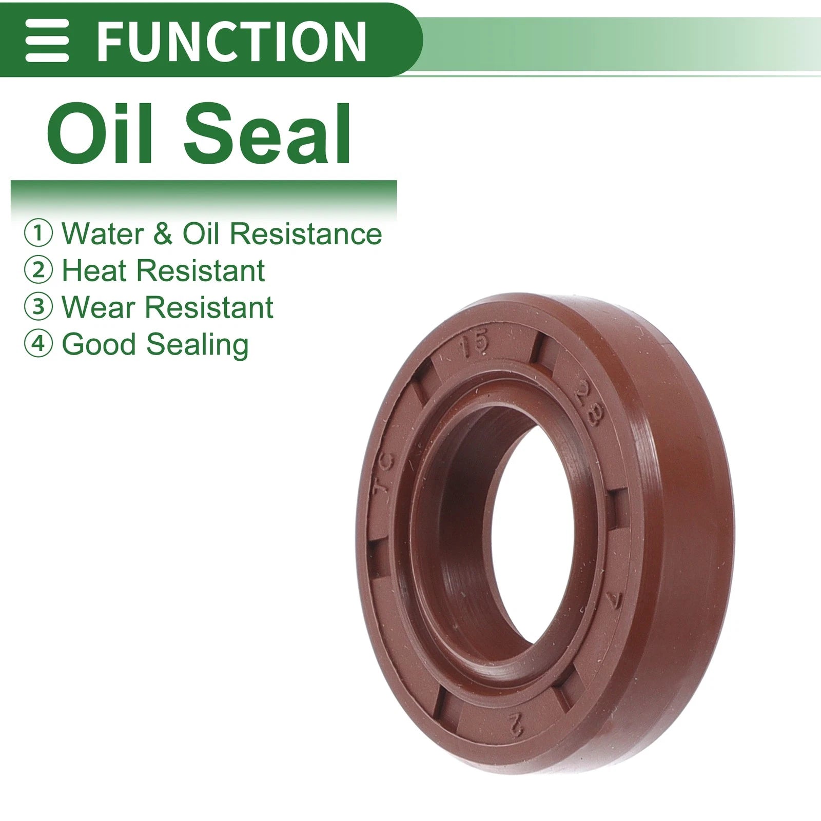 Set of 5 Oil Seal Rotary Shaft Seal FKM Rubber 15x28x7mm
