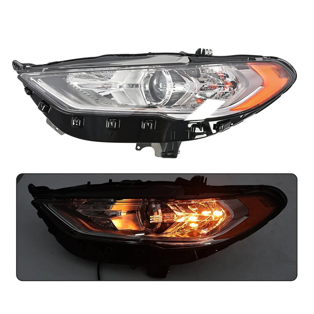 Headlight Set for Ford Fusion (2017–2020) Halogen w/o DRL Left+Right Pair