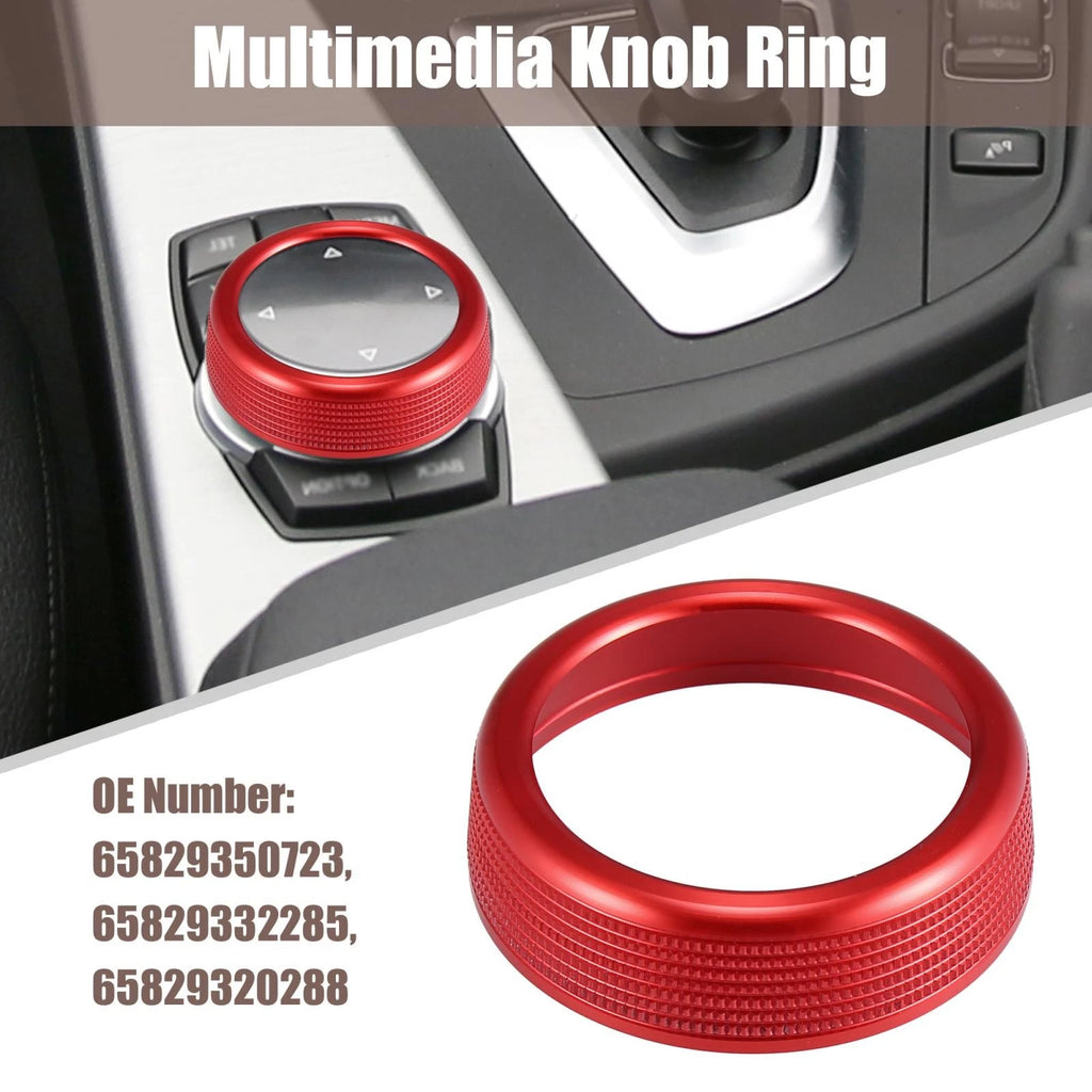 Multimedia Knob Cover Ring for BMW 1 2 3 4 5 6 7 Series X3 X4 X5 X6 (F01 F02) Red