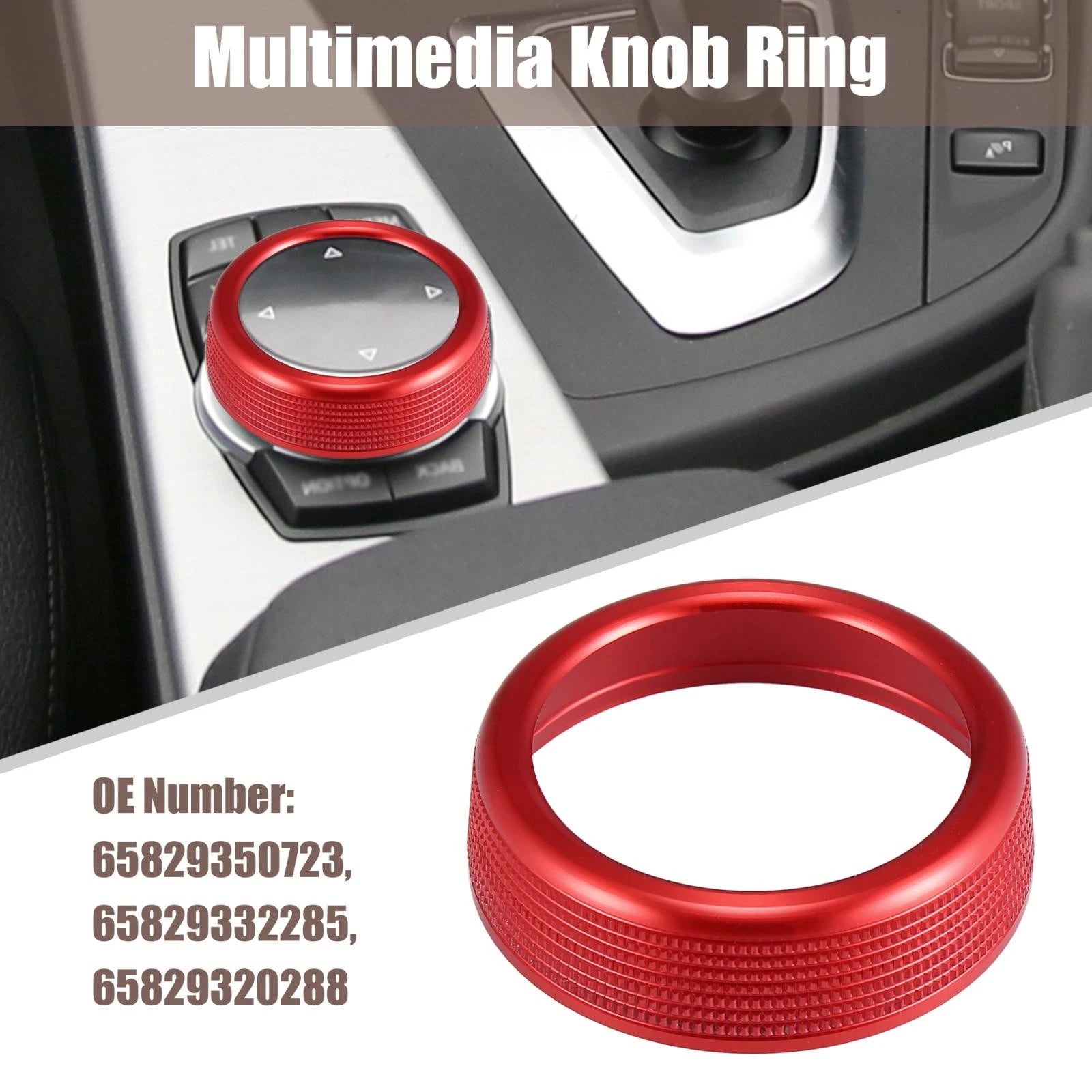 Multimedia Knob Cover Ring for BMW 1 2 3 4 5 6 7 Series X3 X4 X5 X6 (F01 F02) Red
