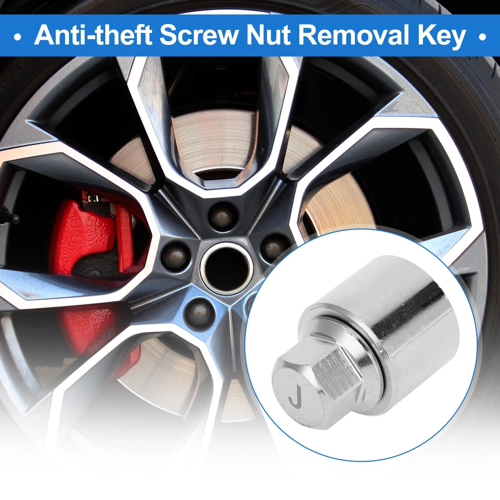 Type J Wheel Lock Lugnut Antitheft Key Socket for Skoda VW 