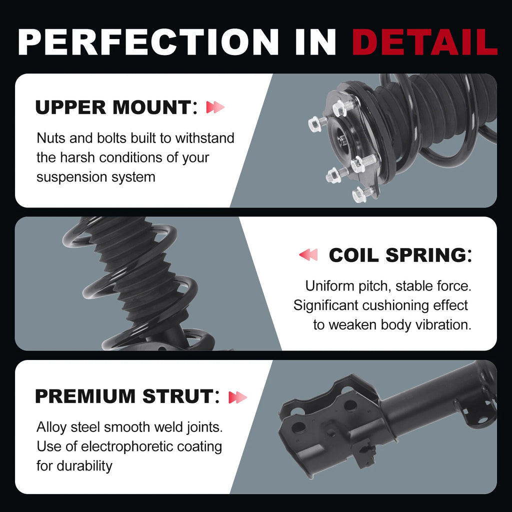 Set of 2 Complete Struts Shocks Assembly for Honda CR-V (2007-2014)