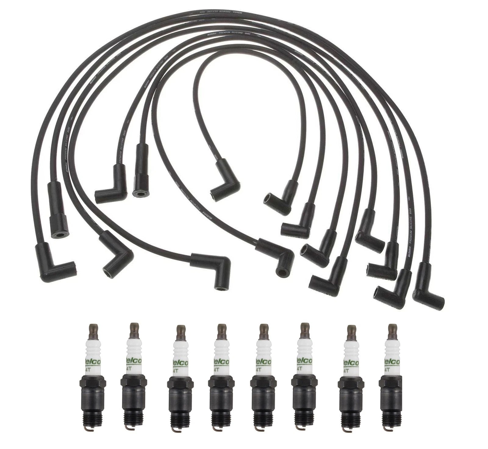 Professional Ignition Wire Set & 8 ACDelco Spark Plugs for Chevy C10 (1973–1987)