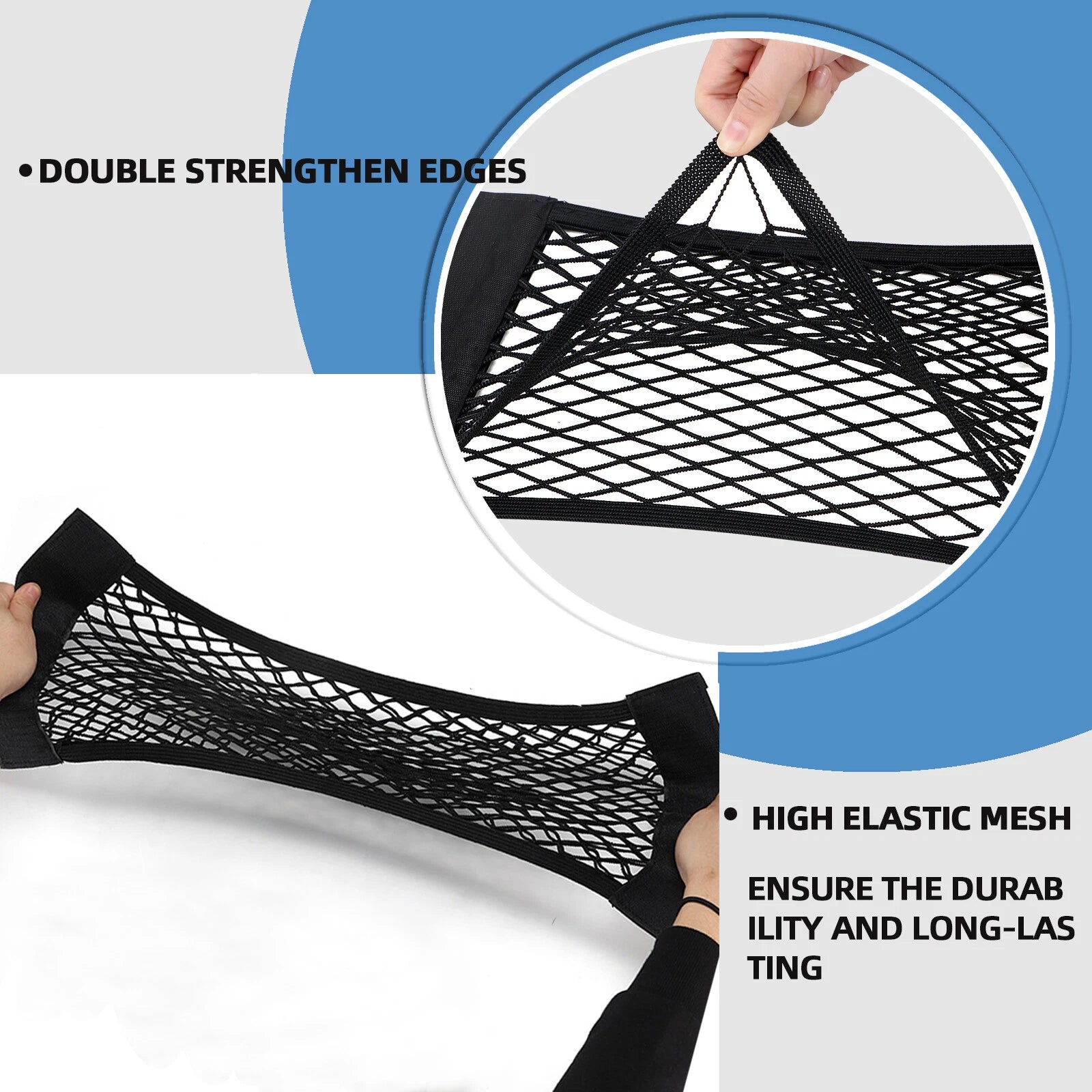 2 Pack Universal Mesh Cargo Net for Car Trunk Storage