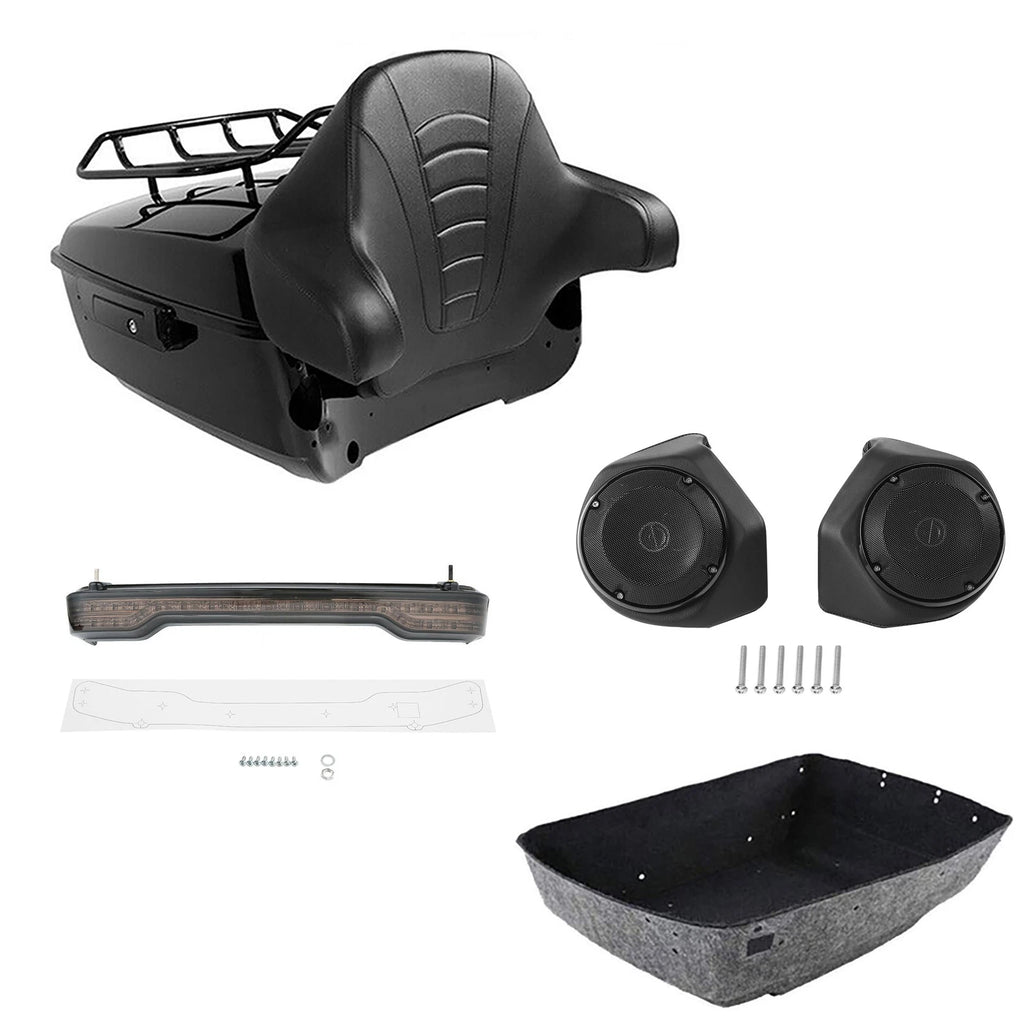 Trunk Backrest Luggage Rack Light Speakers for Harley Road Glide (2014–2026)