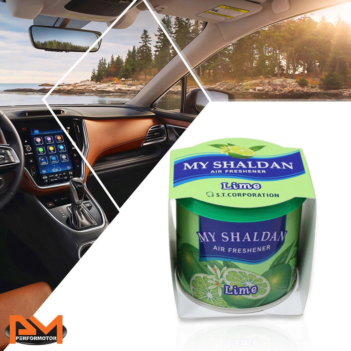 My Shaldan Air Freshener for Car/Office/Home (Lime Scent, 80g Can)