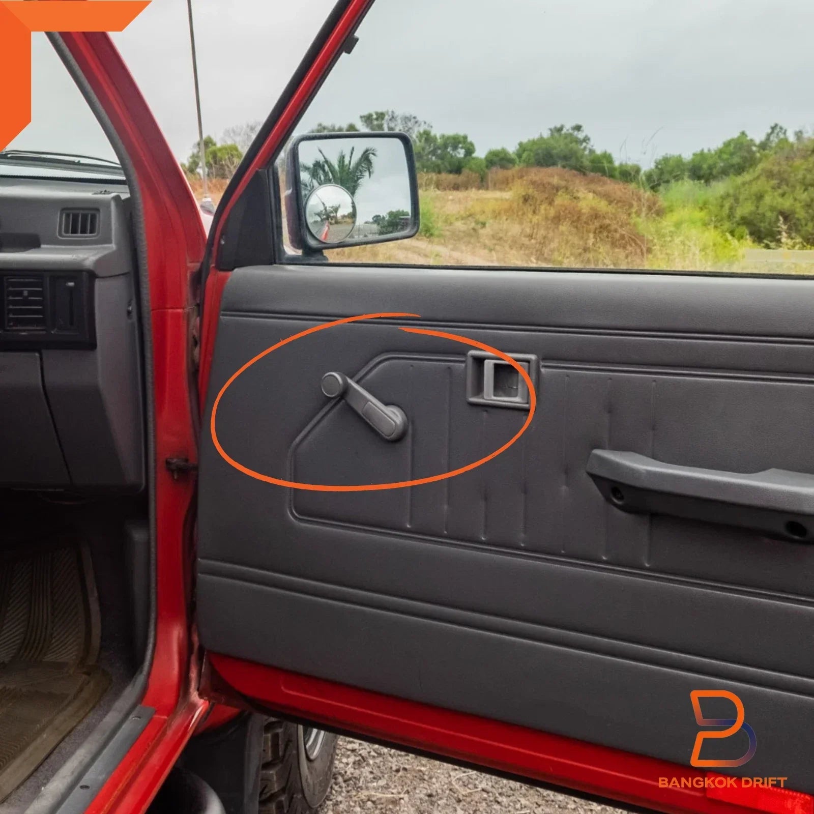 Grey Folding Window Crank Handle for Mitsubishi Triton Lancer (86-06)
