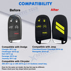 Silicone Remote Smart Key Fob Shell Cover for Jeep Chrysler Dodge (2014-2024)