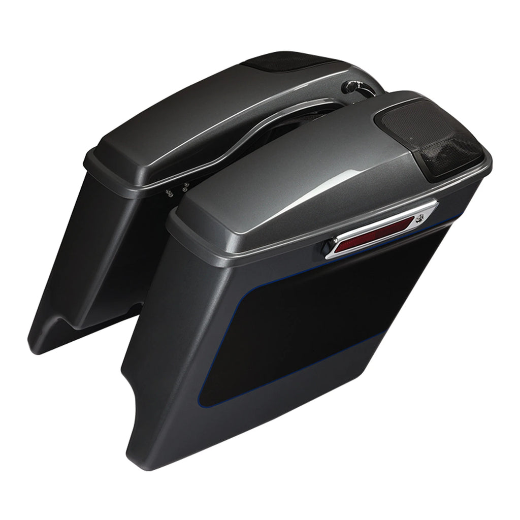 5" Hard Saddlebags for Harley Touring (2014–2023) Gauntlet Gray Metallic/Vivid Black