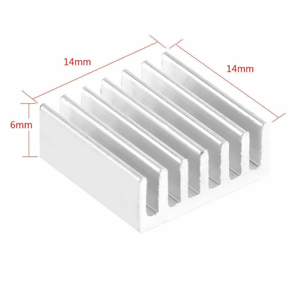 12 Pcs Aluminum Cooling Kit Heat Sink for Computer (14x14x6mm)