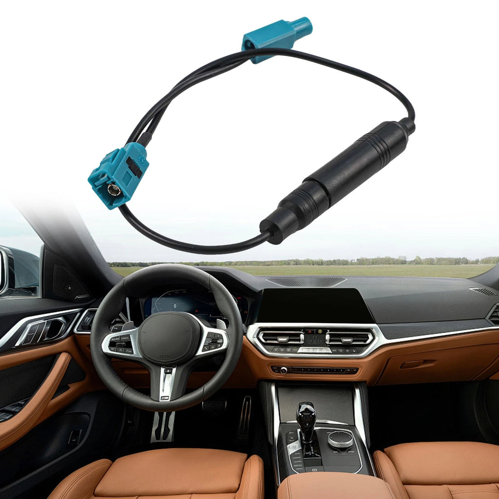2X FM AM Radio Adapter Cable for Car (Fakra Z to DIN, 15cm)