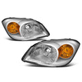 Set of 2 Chrome Housing Amber Side Headlight/Lamp for Chevy Cobalt (2005–2010)