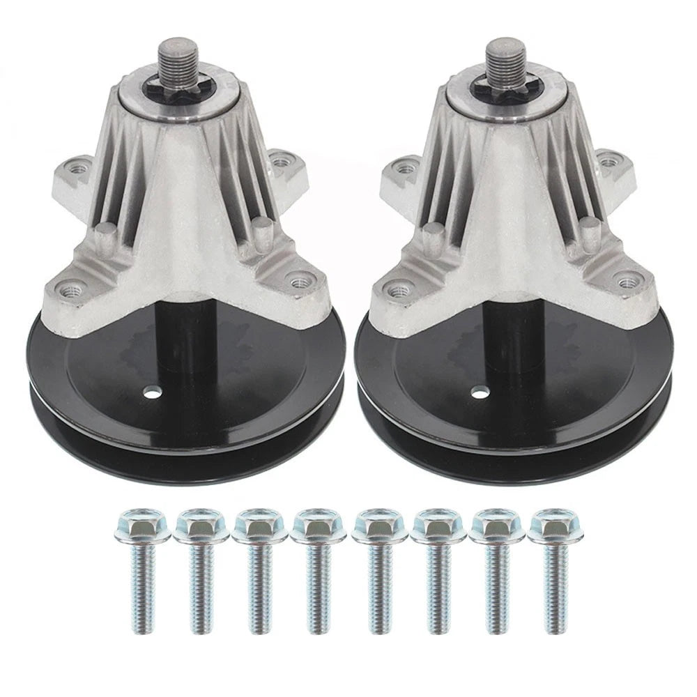 Set of 2 Spindle Assemblies with Pulley for Troy Bilt MTD
