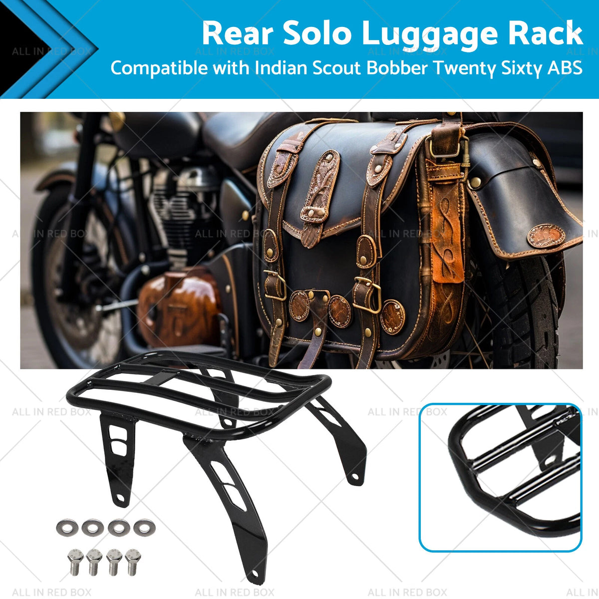Rear Solo Luggage Rack for Indian Scout Bobber (2017–2023)
