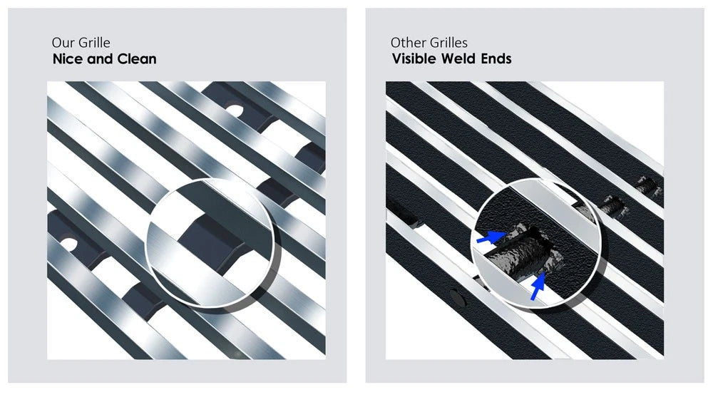 Tow Hook Bumper Grill for GMC Yukon/XL (2007-2014) Stainless Silver