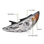 Chrome Housing Projector Headlights for Hyundai Sonata (2011–2014)