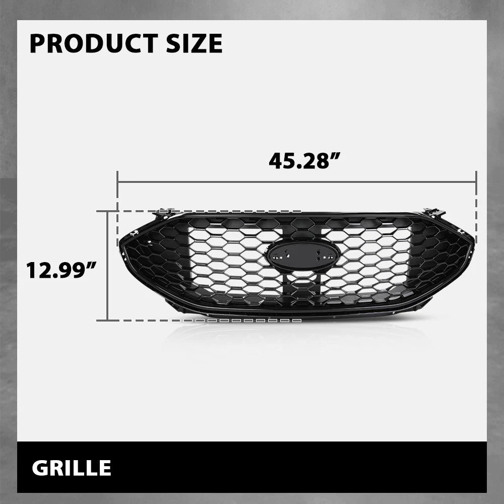 Front Bumper Upper Grille for Ford Edge ST (2019–2022) Black