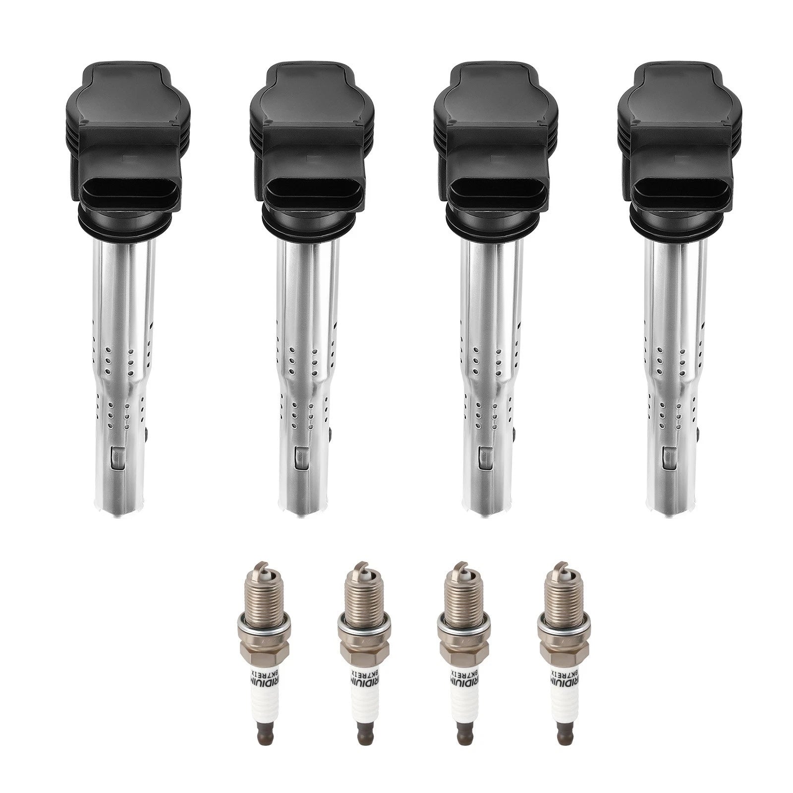 Set of 4 Ignition Coils + Spark Plugs for Audi VW Beetle Eos Golf GTI Jetta (2006–2019) UF575