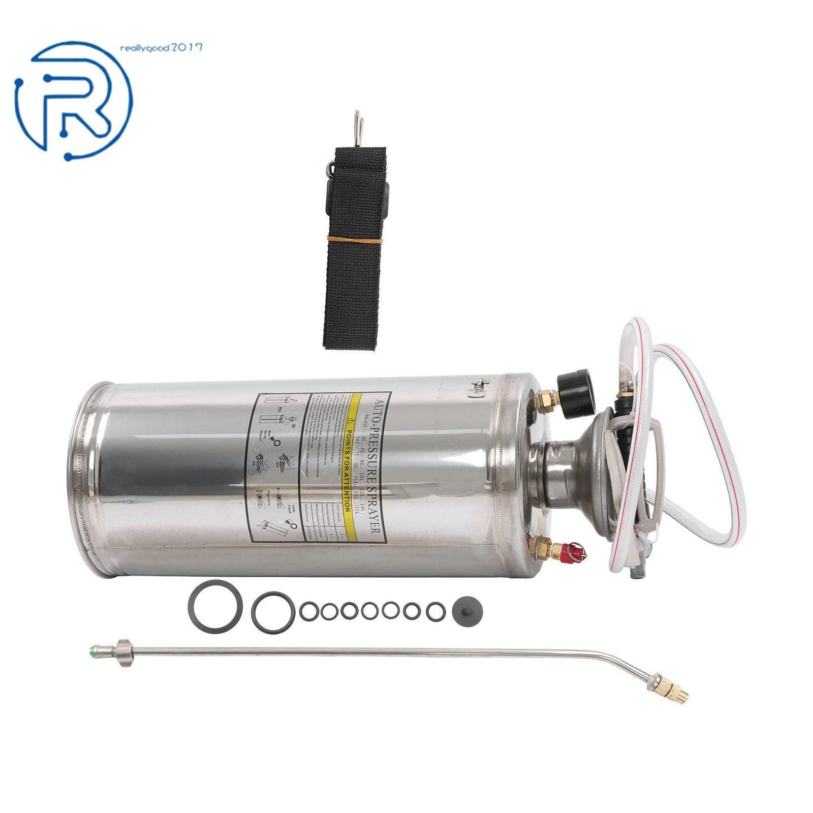 2 Gallon Stainless Steel Sprayer for Adjustable Nozzle (Hand Pump)
