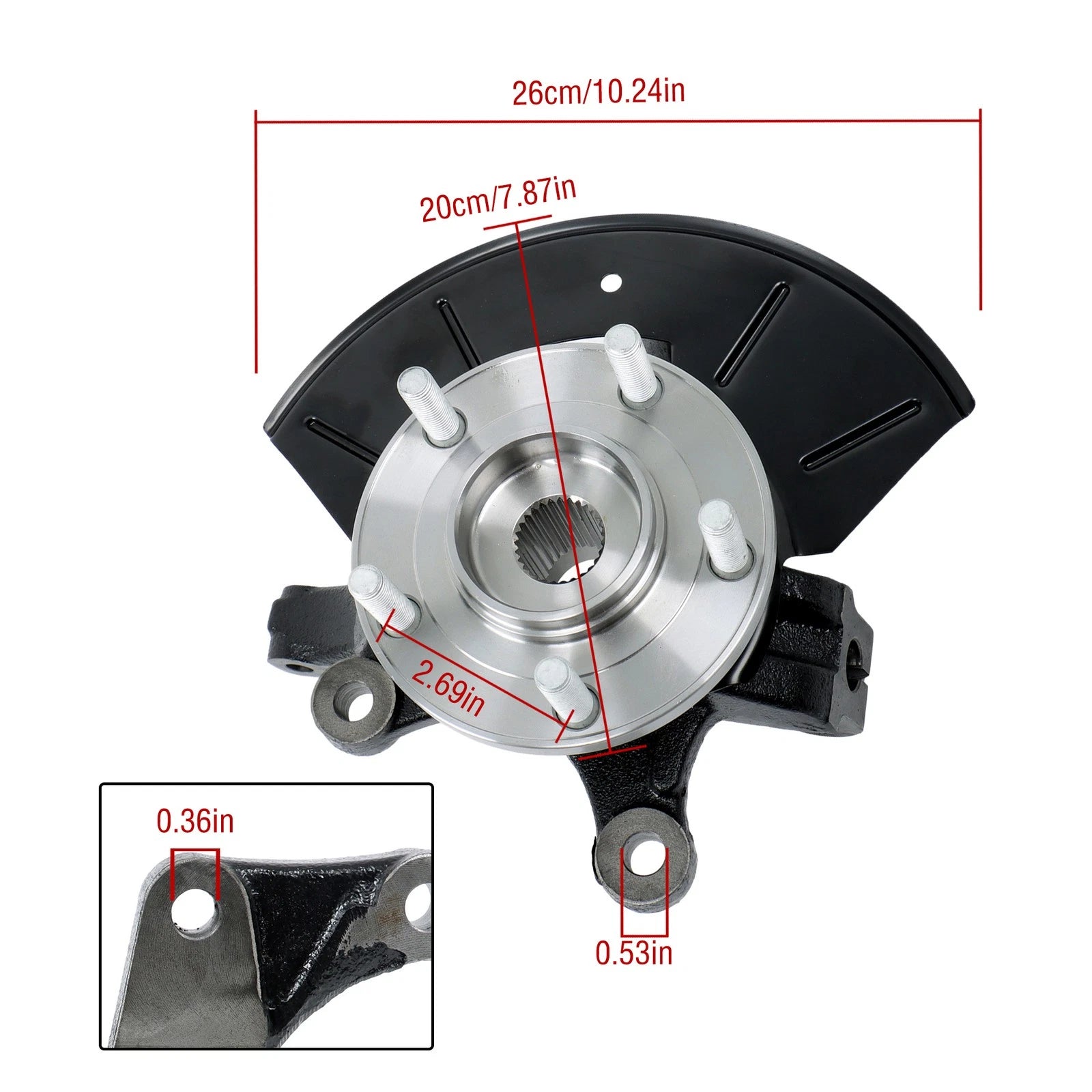 Set of 2 Wheel Bearing Hub Steering Knuckle for Ford Mazda (2001–2004)