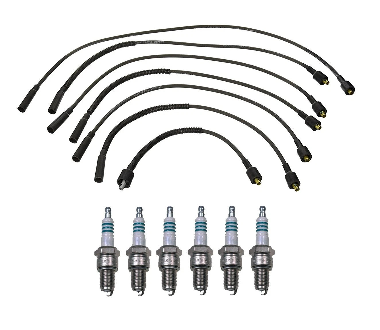 Denso Wire Set & 6 Iridium Power Spark Plug Kit for Dodge 3.9 V6