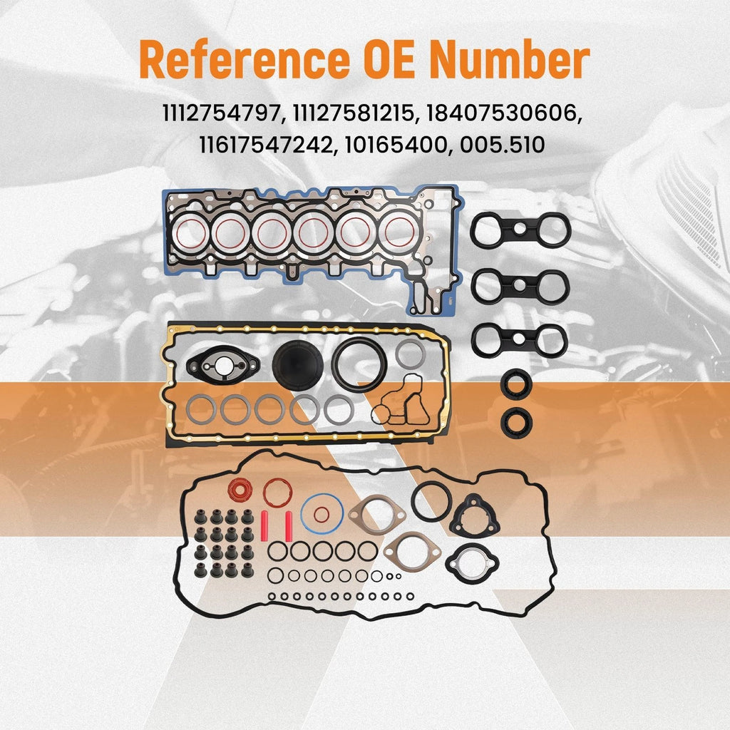 Head Gasket Set MLS for BMW 528i F10 E60 F18 3.0L N52B30 (2008–2011) 11127553209