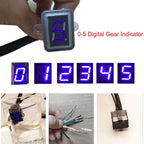 Blue LED Gear Indicator for Motorcycle (0-5 Level, Waterproof)