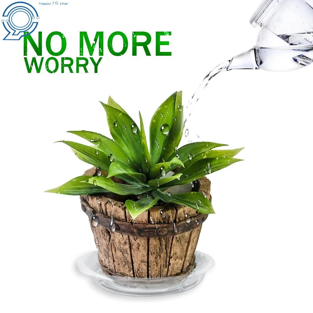 Set of 5 Clear Plastic Drip Trays for Garden Plants 8 Inch