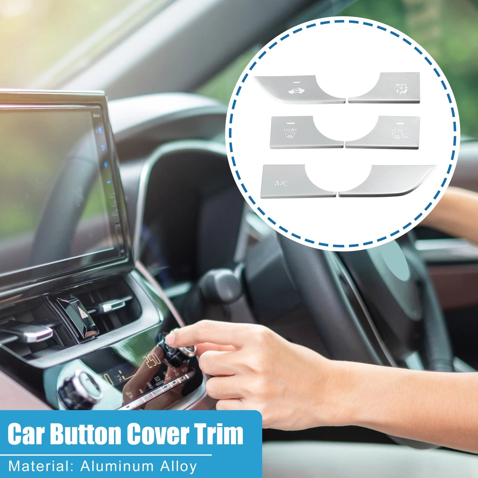Dashboard AC Button Cover Trim for Honda Civic (2022–2023) - Aluminum Alloy Silver Tone