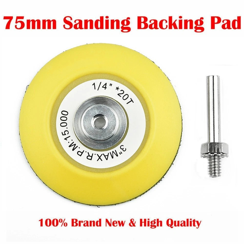 3/75mm Hook & Loop Backing Pad Sanding Disc with Drill Attachment Kit