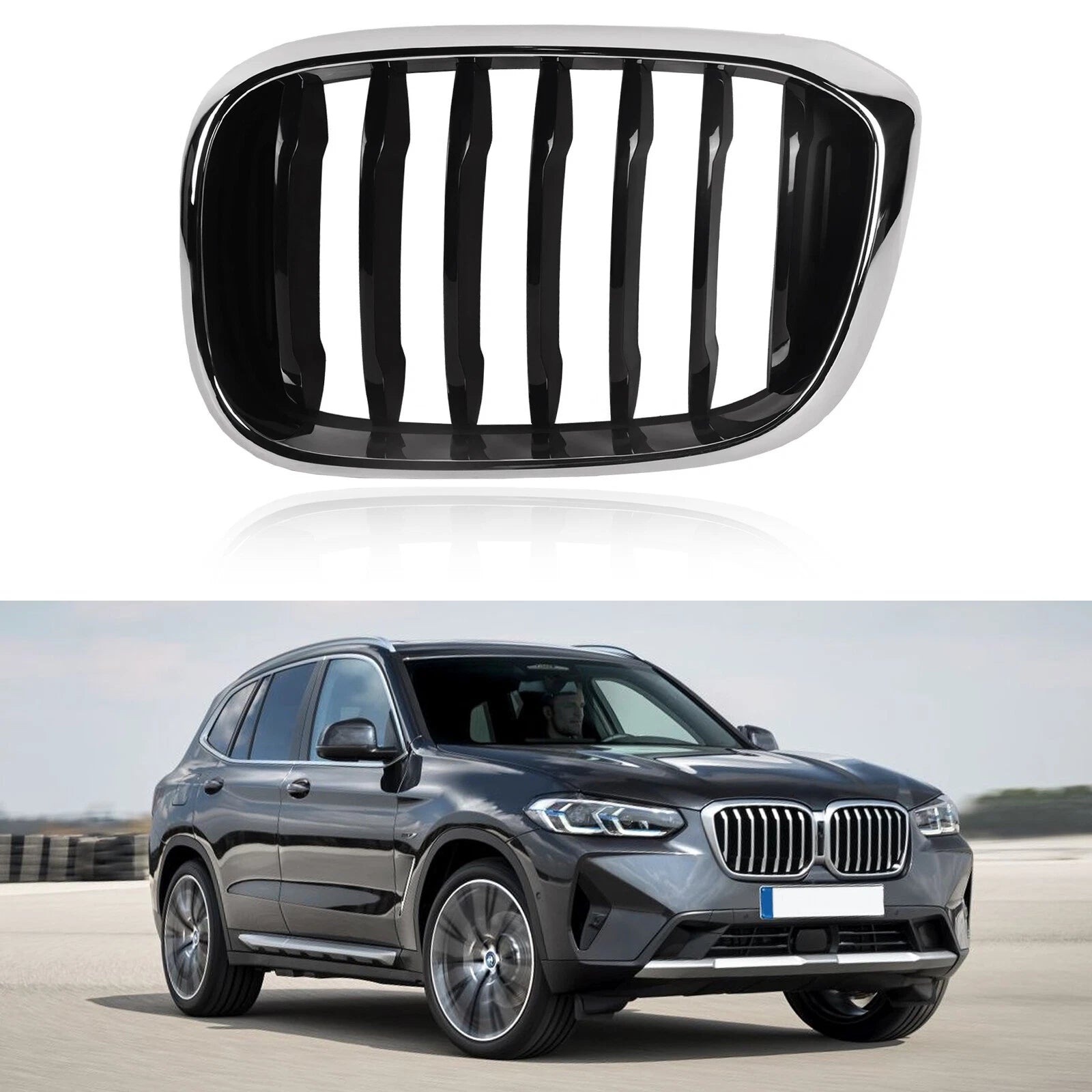 Grille for BMW X4 (2019–2021) X3 (2018–2021) Left Driver Side