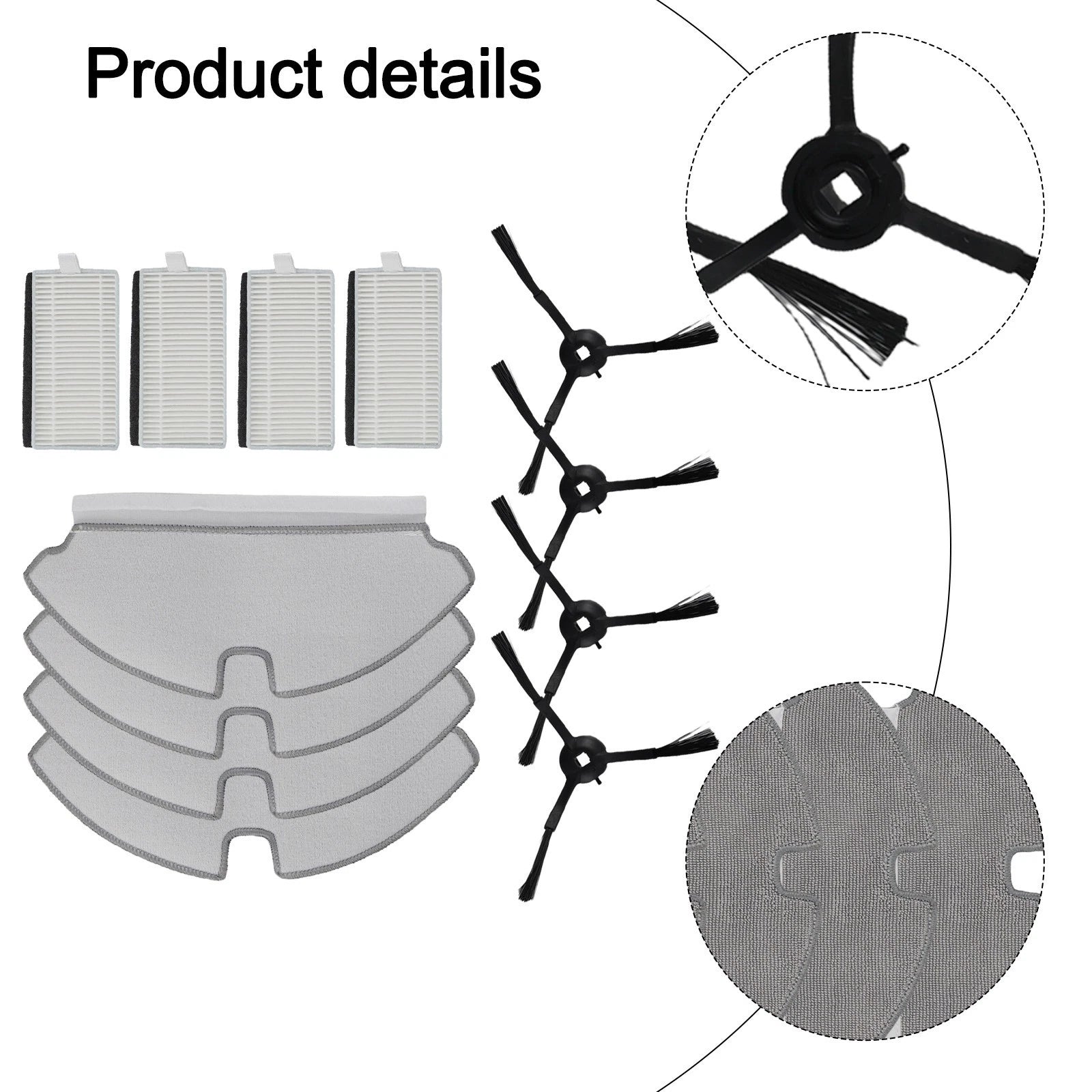 Filters Mop Cloths and Side Brushes Set for Mova M1 (2021–2023)
