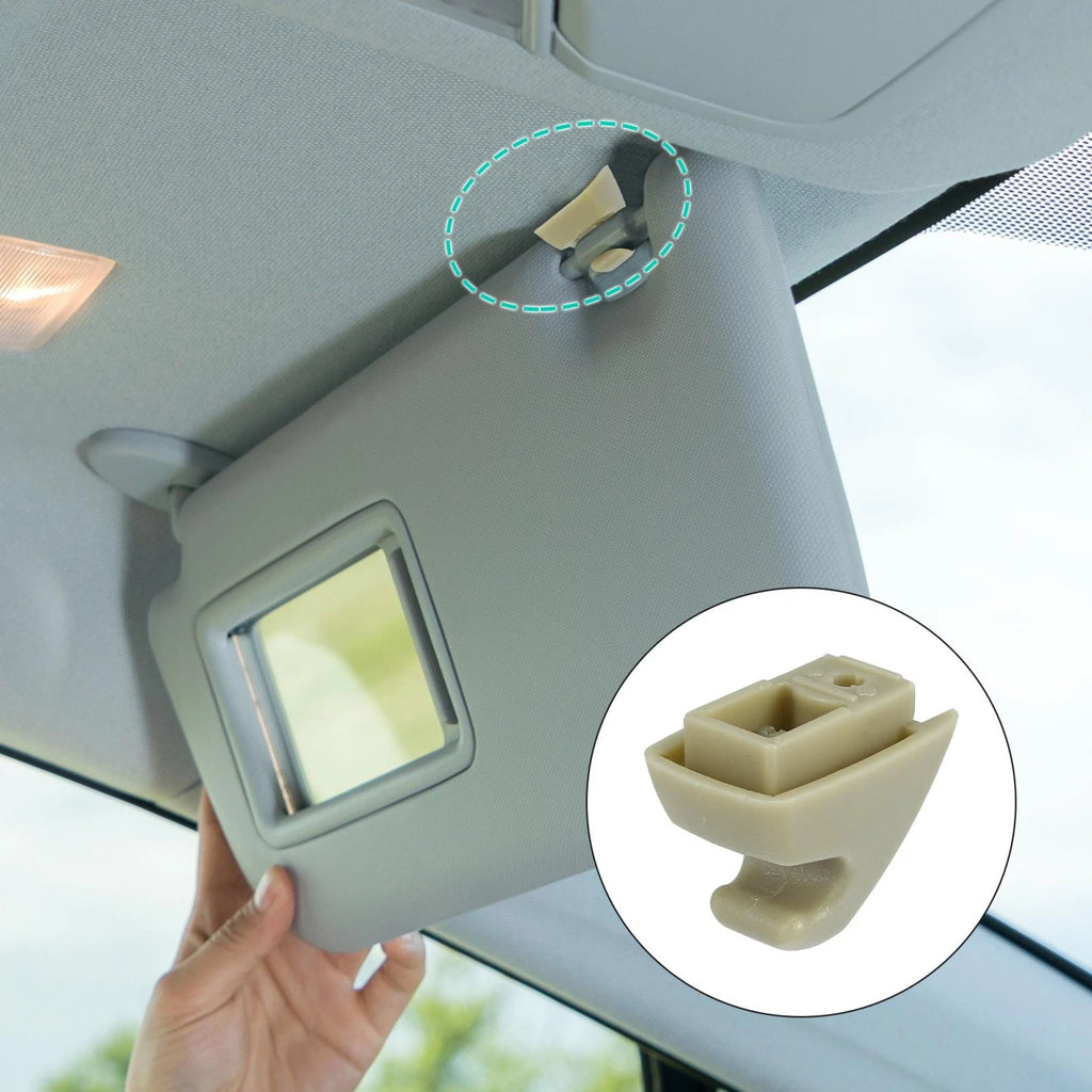 Set of 2 Beige Visor Retainer Support Clips for Chevy Silverado Tahoe (2007–2013)