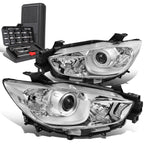 Pair Chrome/Clear Signal Projector Headlights for Mazda CX-5 (2013–2016)