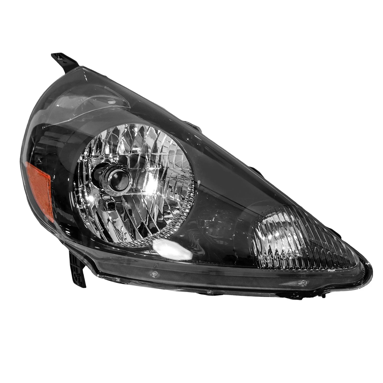 Right Headlight Assembly for Honda Fit (2007–2008) Halogen, Black