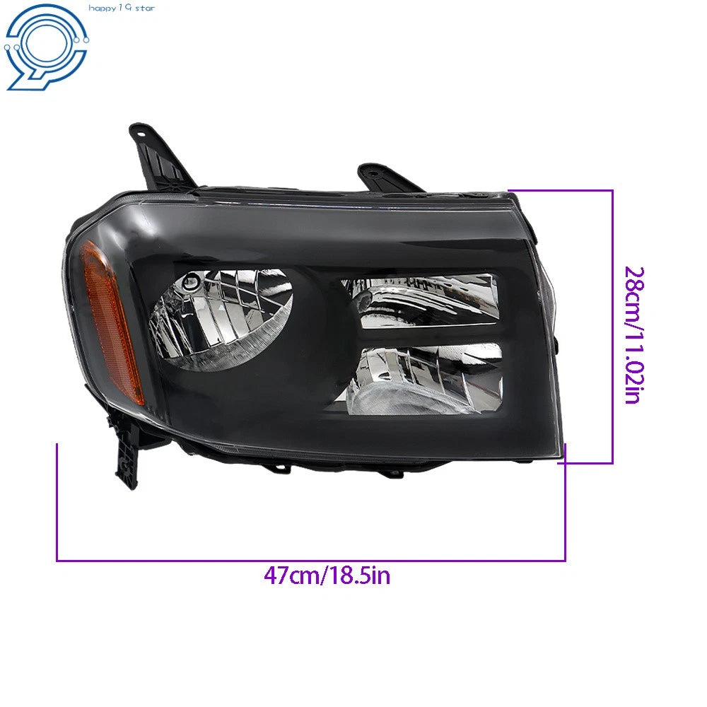 Pair of Halogen Headlamps for Honda Pilot (2012–2015) Black Housing