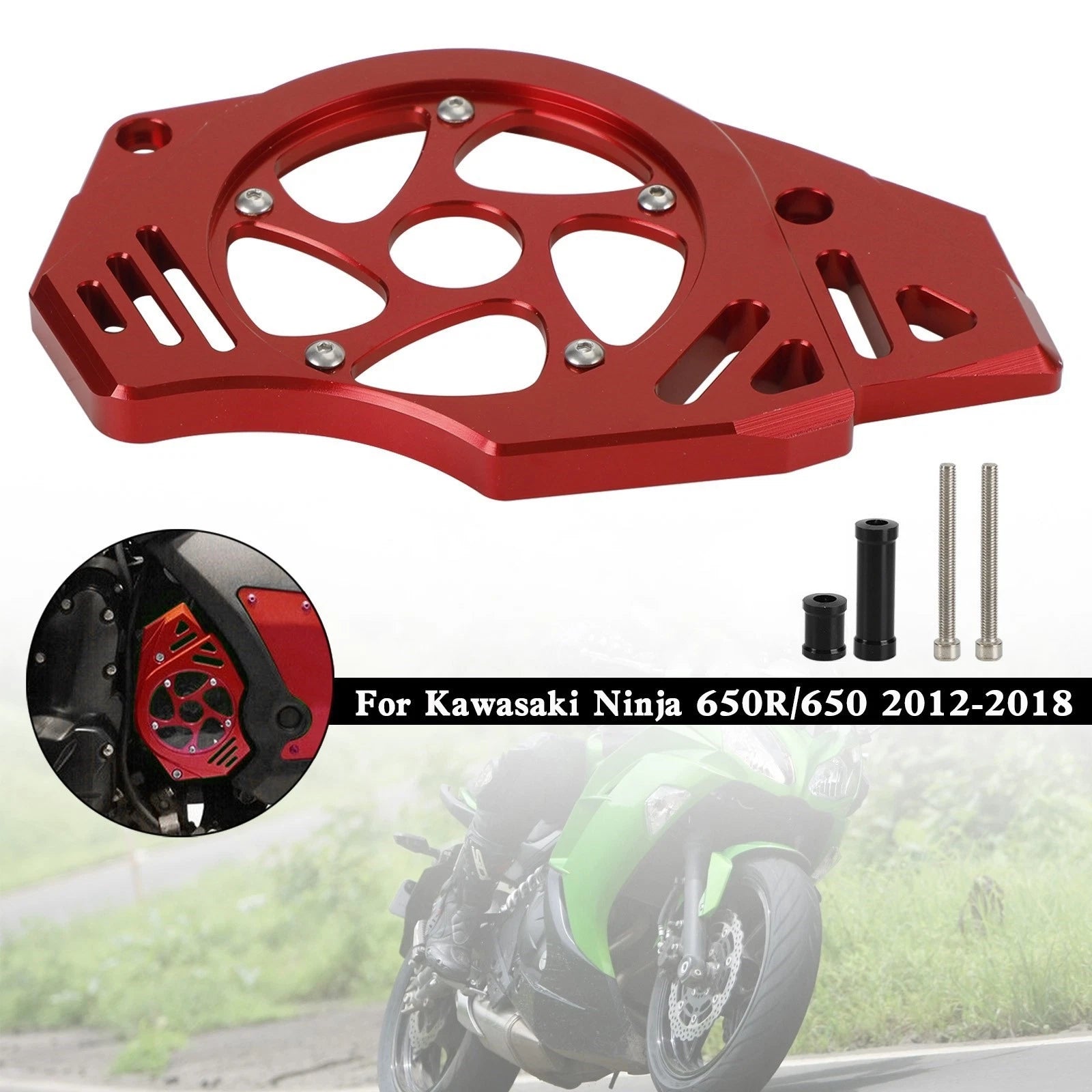 Sprocket Cover Chain Guard for Kawasaki Ninja Vulcan 650 (2012–2018) Red T9