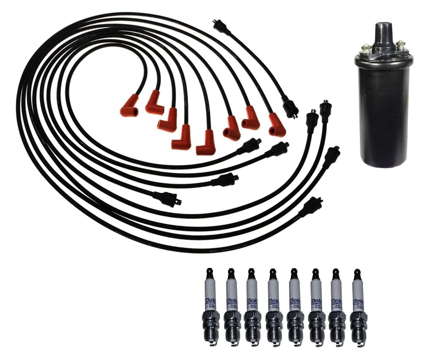 Ignition Wires & Spark Plugs Kit for Chevy Corvette GMC Jimmy (V8)