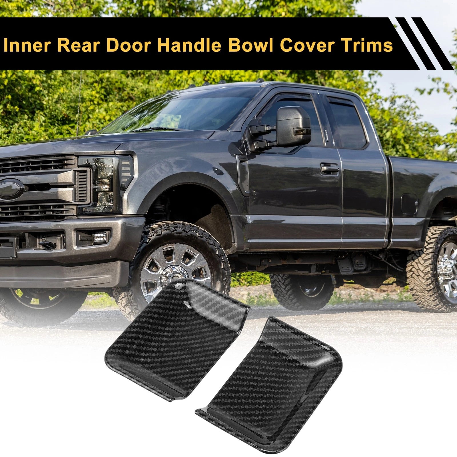 2X Inner Rear Door Handle Bowl Cover Trims for Ford F-150 (2021–2024)