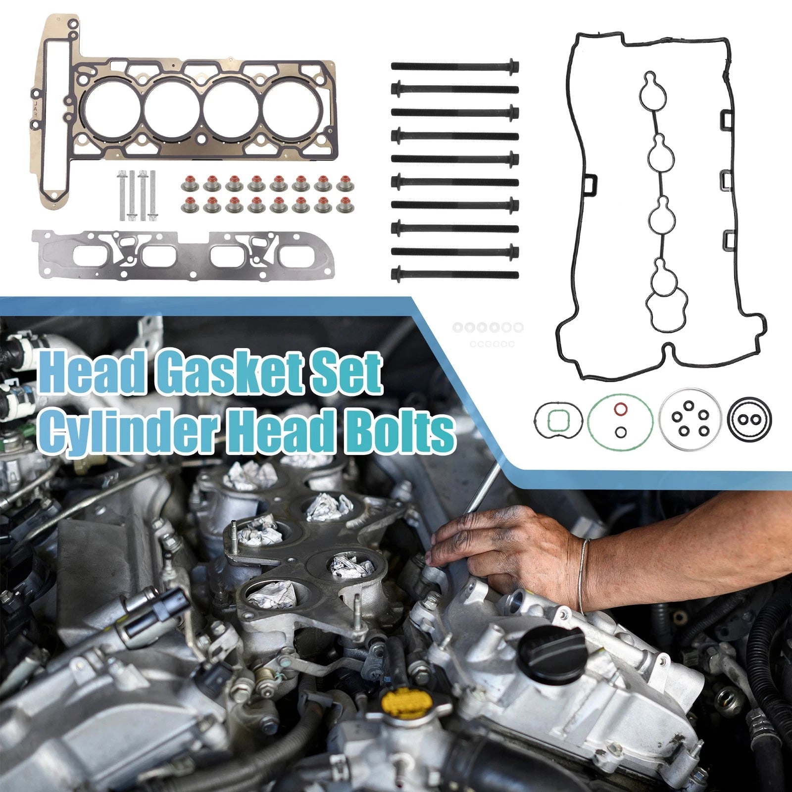 Cylinder Head Gasket Set with Head Bolts for Chevrolet 