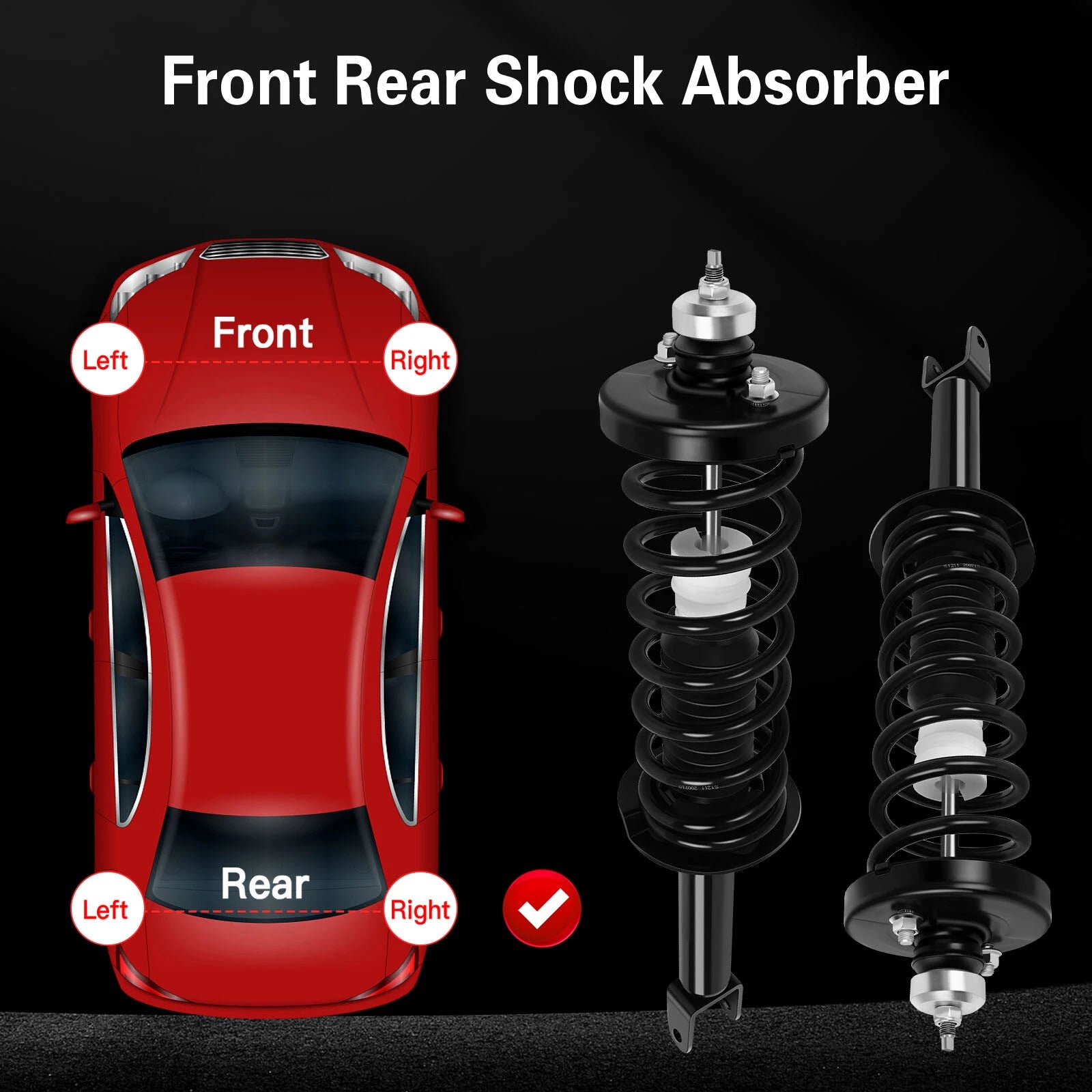 Set of 2 Rear Complete Struts with Coil Springs for Honda Accord (2013–2017)